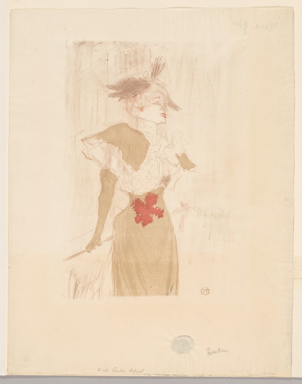 Mademoiselle Marcelle Lender, seisoo tekijältä Henri de Toulouse Lautrec
