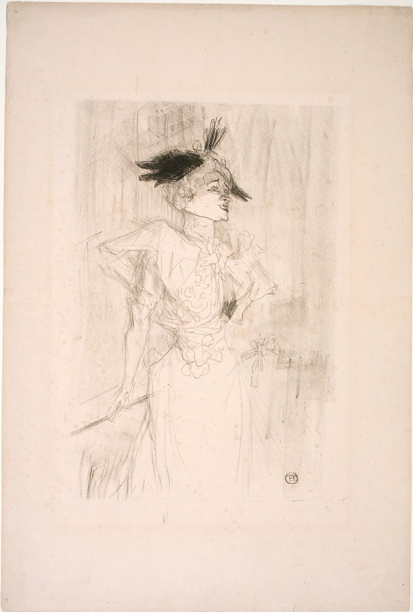 Neiti Marcelle Lender seisomassa tekijältä Henri de Toulouse Lautrec