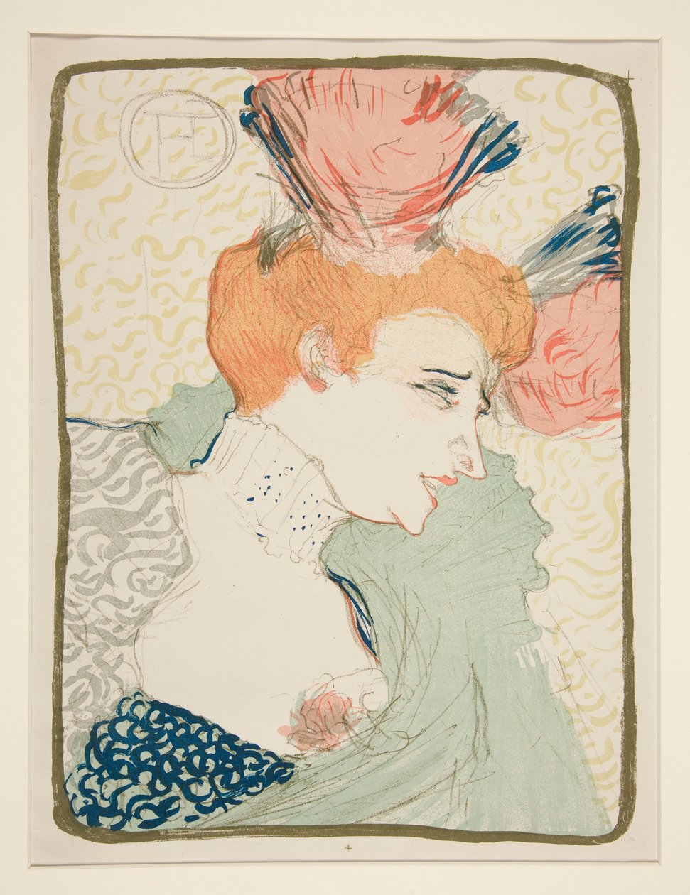 Mademoiselle Marcelle Lender, rintakuva (Mademoiselle Marcelle Lenderin muotokuva) tekijältä Henri de Toulouse Lautrec