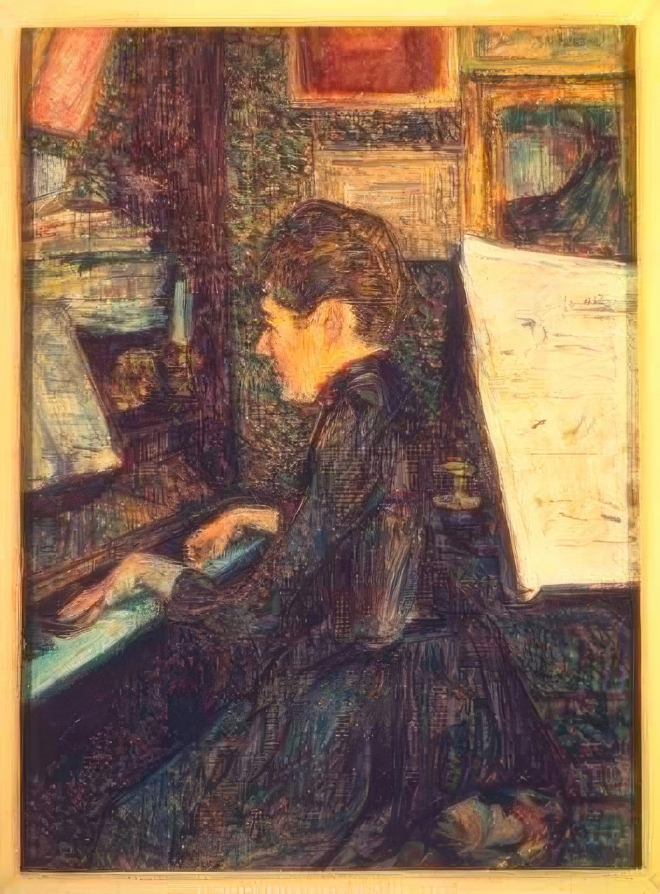 Mademoiselle Marie Dihau tai piano tekijältä Henri de Toulouse Lautrec