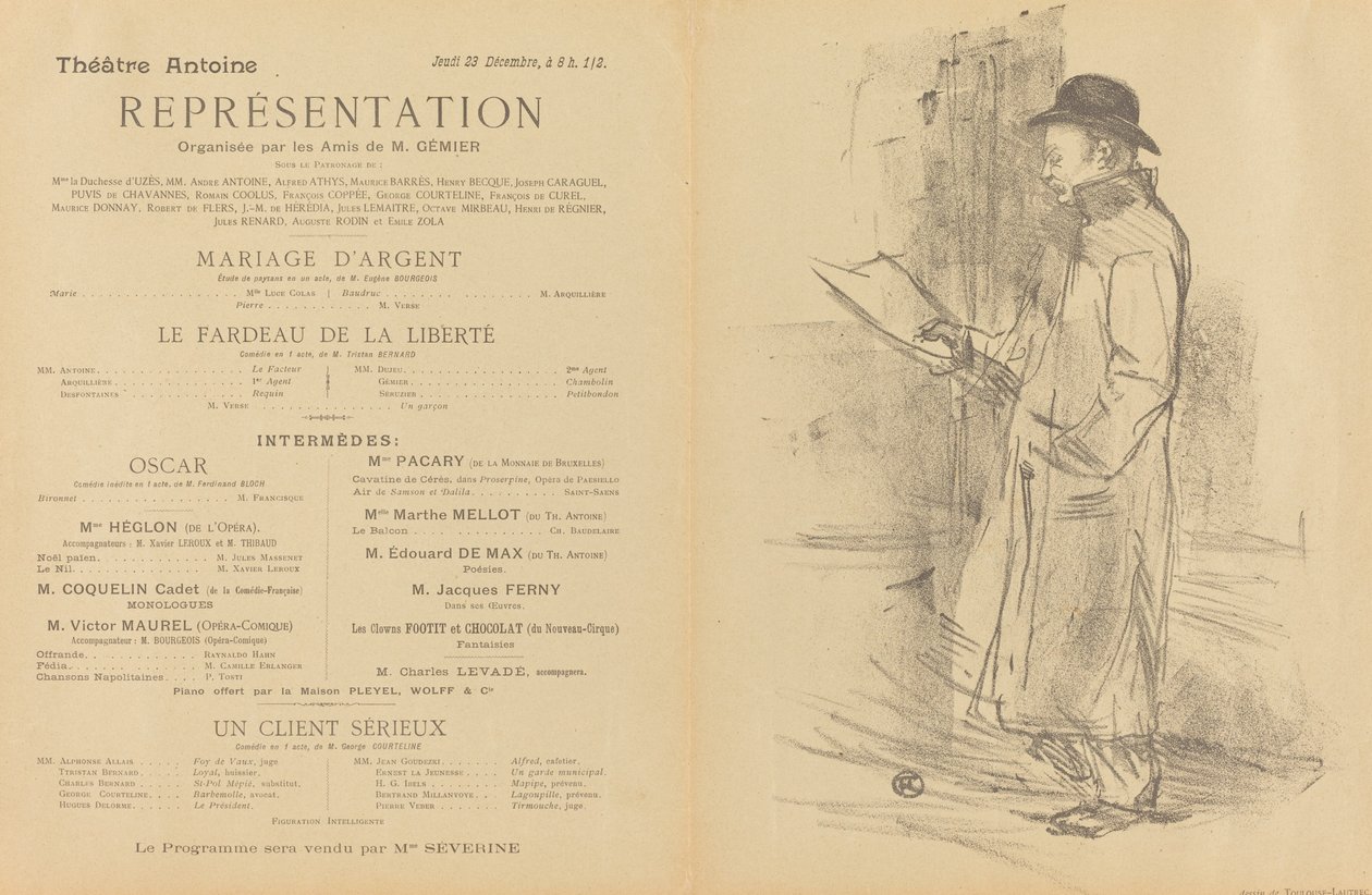 Hopeahäät; Vapauden taakka; Vakava asiakas [edessä] tekijältä Henri de Toulouse Lautrec