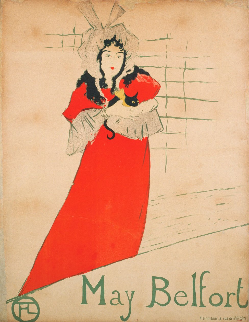 May Belfort (s. May Egan) (Juliste) - Henri de Toulouse Lautrecin (Toulouse-Lautrec) (1864-1901) työ - 1895 - Värilitografia - 80x62 - Museu Nacional d