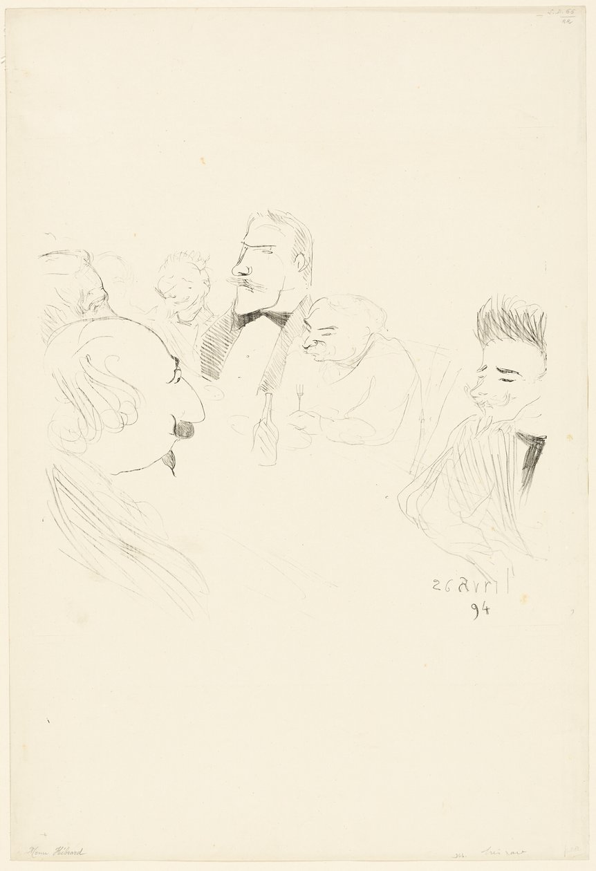Menukortti Adrien Hébrardille tekijältä Henri de Toulouse Lautrec