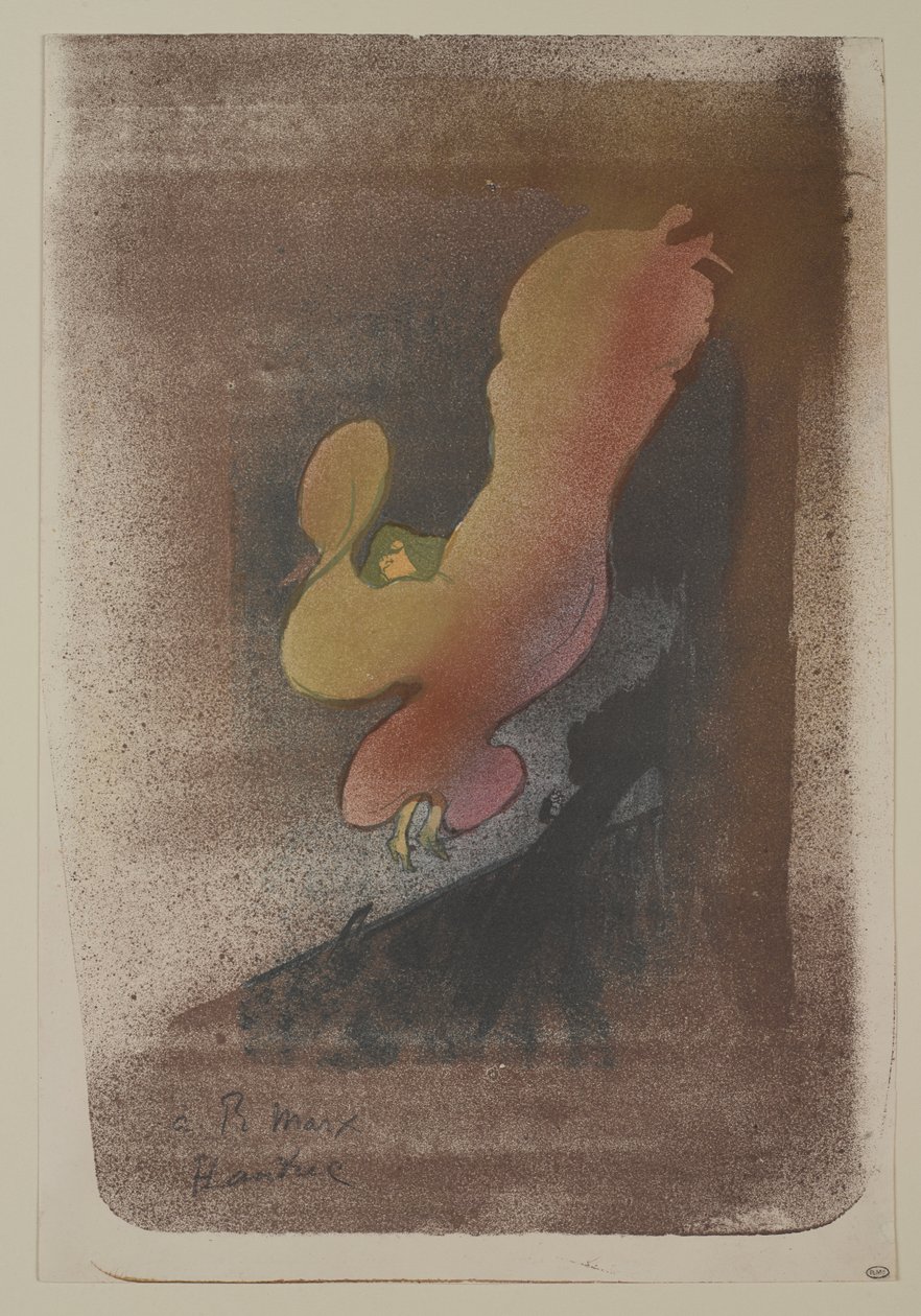 Neiti Loïe Fuller, 1893 (värilitografia kudottupaperille) tekijältä Henri de Toulouse Lautrec