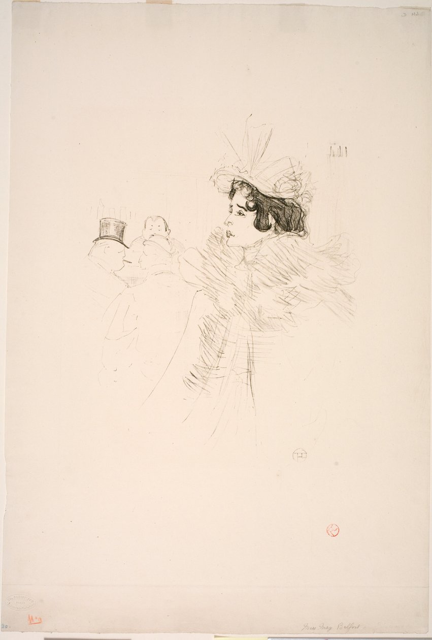 Miss May Belfort au Irish American Bar, Rue Royale tekijältä Henri de Toulouse Lautrec