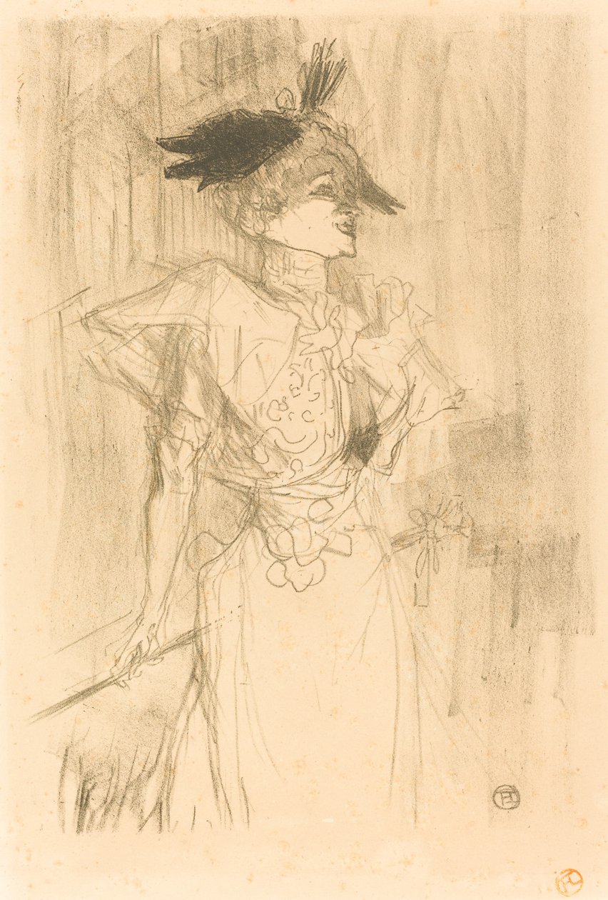 Neiti Marcelle Lender, seisoo tekijältä Henri de Toulouse Lautrec