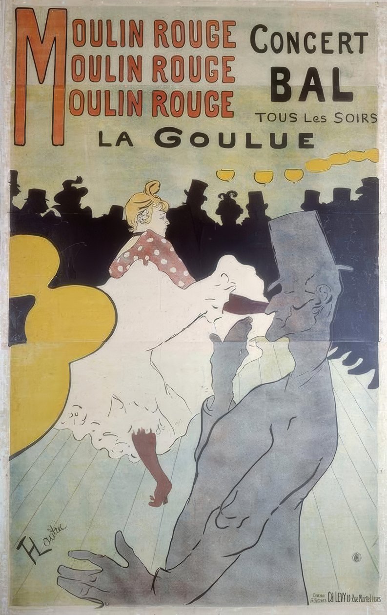 Moulin Rouge, La Goulue tekijältä Henri de Toulouse Lautrec