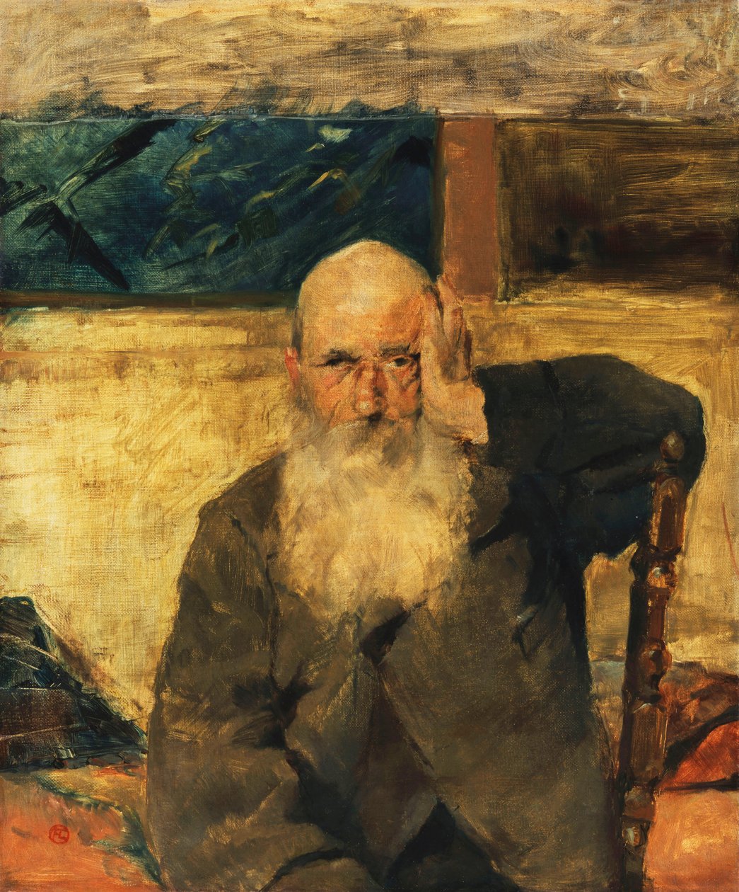 Vanha mies Celyranissa; Vieillard ja Celleyran, 1882 tekijältä Henri de Toulouse Lautrec