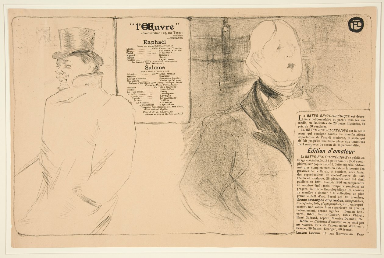 Oscar Wilde ja Romain Coolus (Oscar Wilde ja Romain Coolus) tekijältä Henri de Toulouse Lautrec