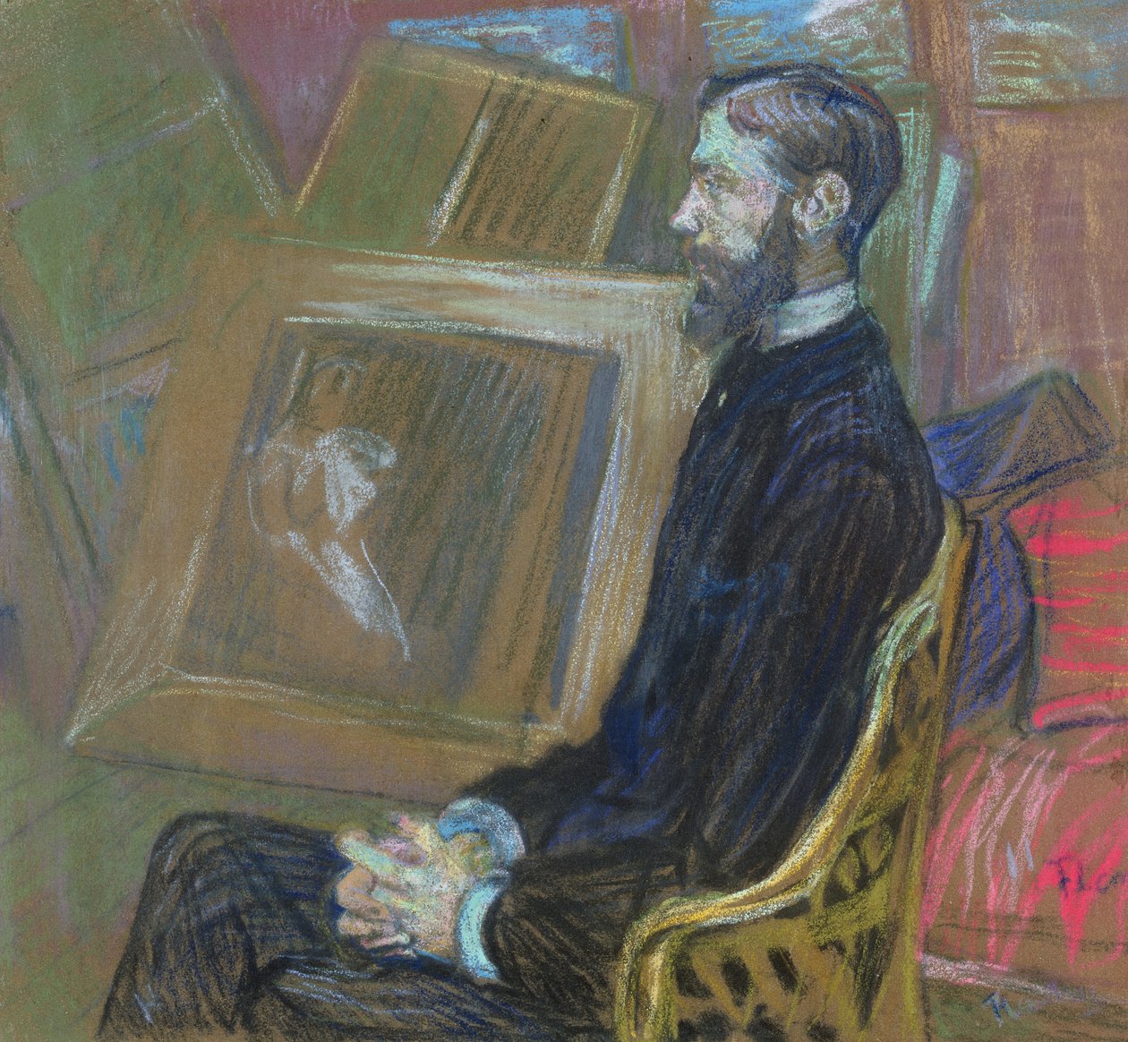 Muotokuva Georges Henri Manuelista, 1891 (pastelli kartongille). tekijältä Henri de Toulouse Lautrec