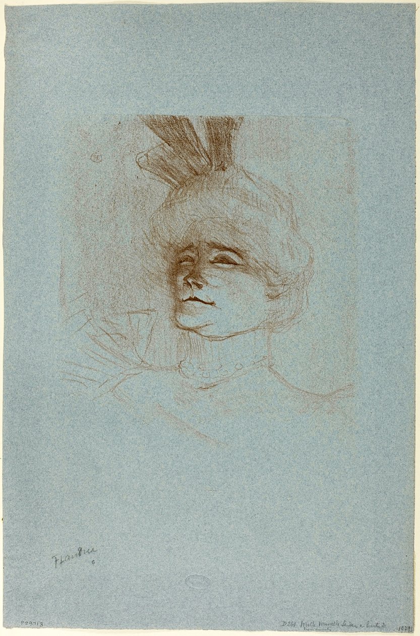 Mademoiselle Marcelle Lenderin muotokuva, kolme neljäsosaa tekijältä Henri de Toulouse Lautrec