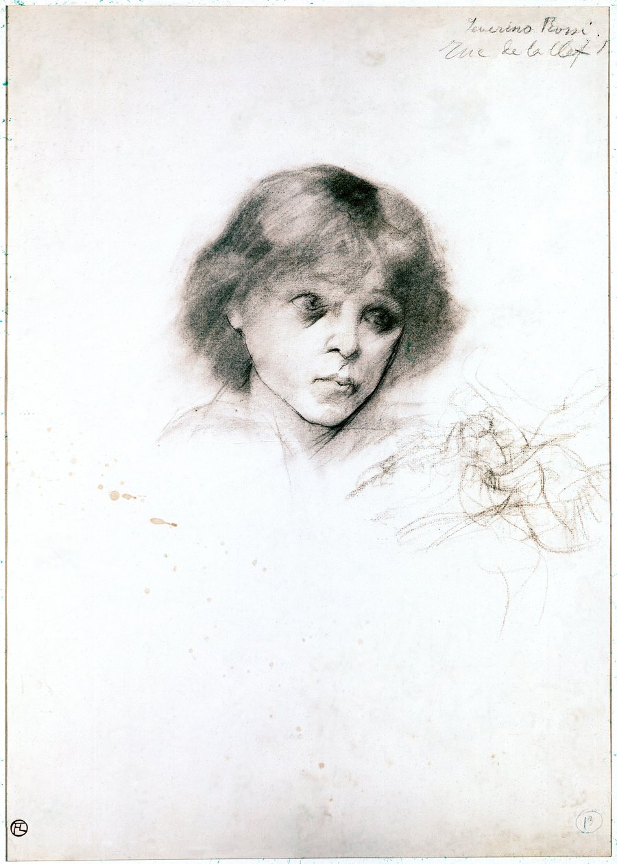 Severino Rossin muotokuva. 1883 (hiili valkoiselle paperille) tekijältä Henri de Toulouse Lautrec