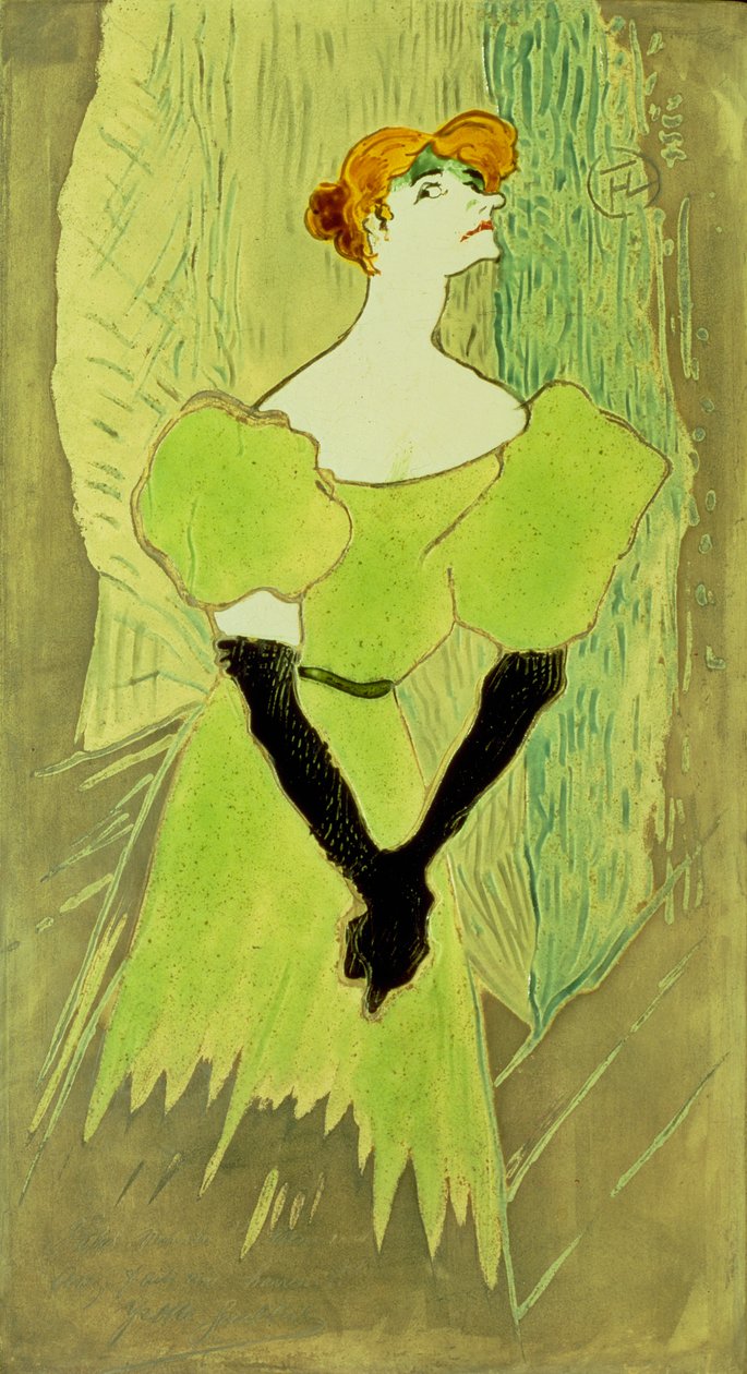 Yvette Guilbertin muotokuva tekijältä Henri de Toulouse Lautrec