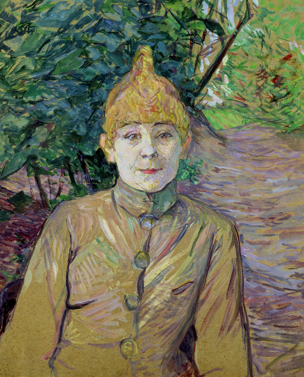 Naisen muotokuva, mahdollisesti ranskalainen tanssija Louise Weber (1870-1927), joka tunnetaan nimellä "La Goulue" tekijältä Henri de Toulouse Lautrec
