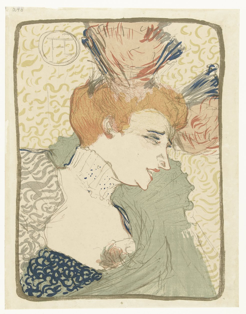 Muotokuva Music Hallin viihdyttäjästä Marcelle Lenderistä tekijältä Henri de Toulouse Lautrec