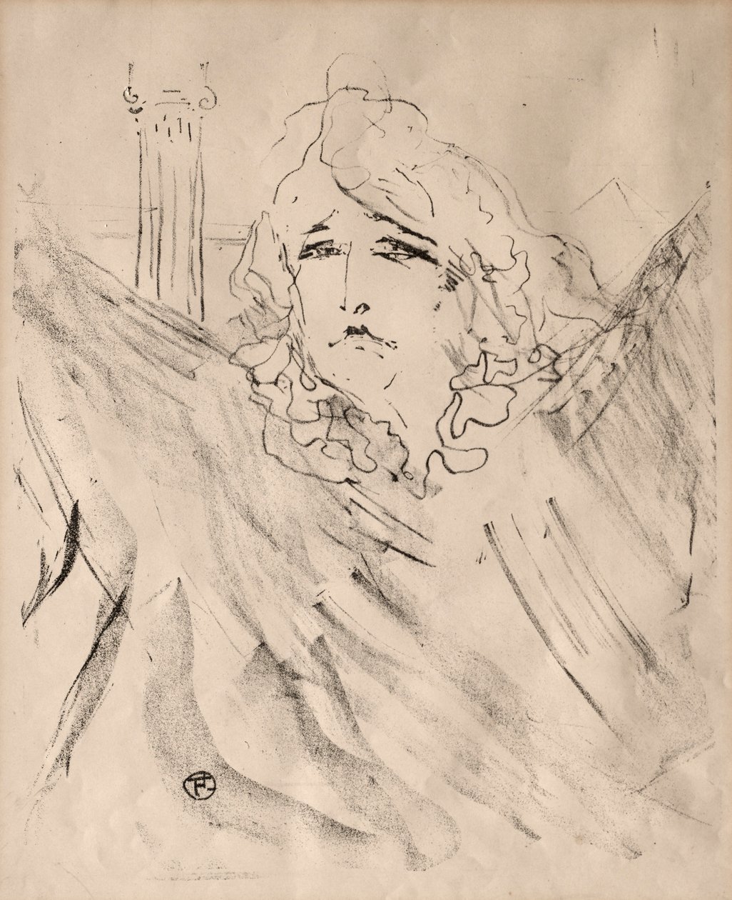 Näyttelijöiden ja näyttelijöiden muotokuvia: Kolmetoista litografiaa: Sarah Bernhardt, 1898. tekijältä Henri de Toulouse Lautrec