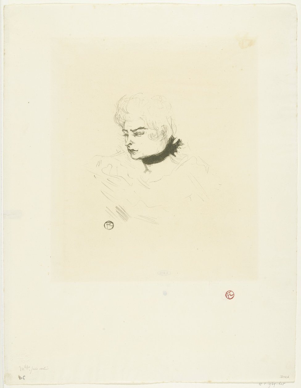 Mademoiselle Green Dots -muotokuva Miss Green Dots tekijältä Henri de Toulouse Lautrec