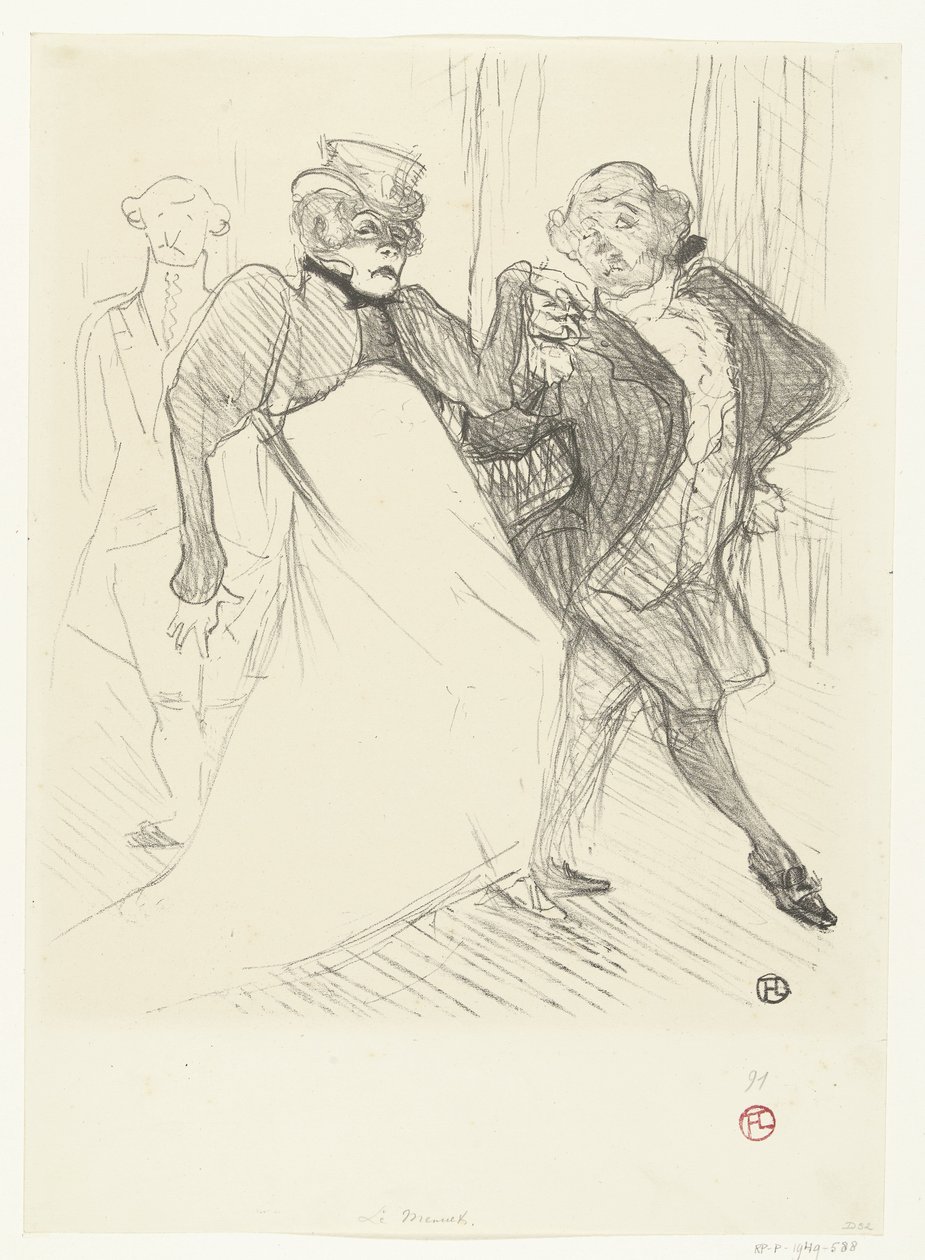 Näyttelijät Gabrielle Rejane ja Felix Galipaux sävelsä Madame Sans-Gêne Rejave ja Galipaux, Madame Sans Gène tekijältä Henri de Toulouse Lautrec