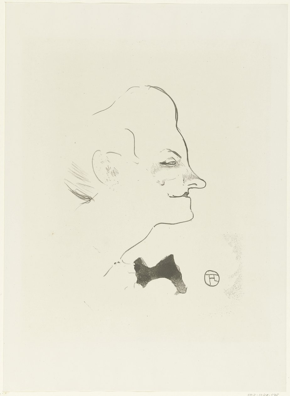 Laulaja Yvette Gilbertin muotokuva Yvette Gilbert Le Cafe Concert (sarjan nimi) tekijältä Henri de Toulouse Lautrec