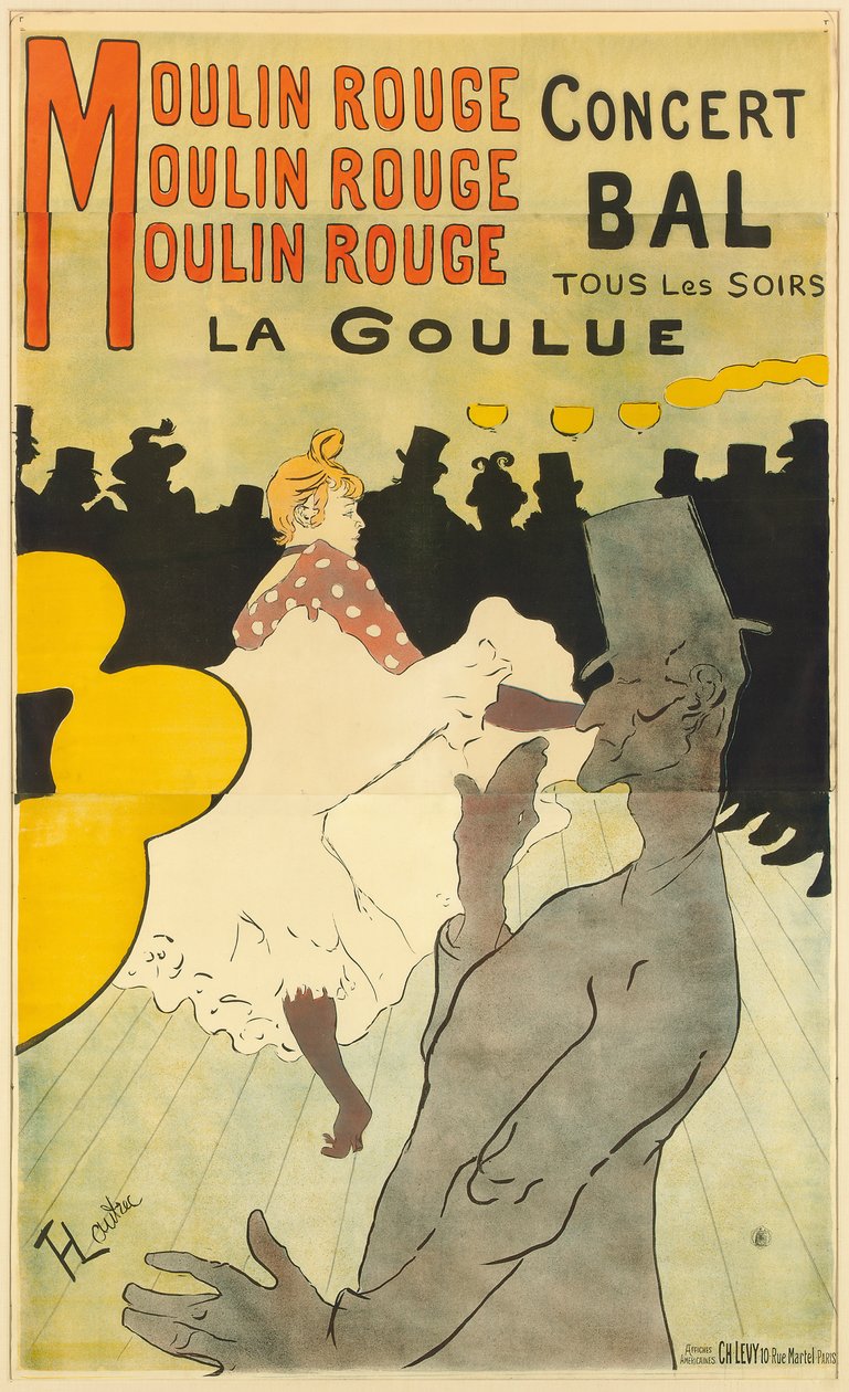 La Goulue -julistemainos Moulin Rougessa, 1891 tekijältä Henri de Toulouse Lautrec