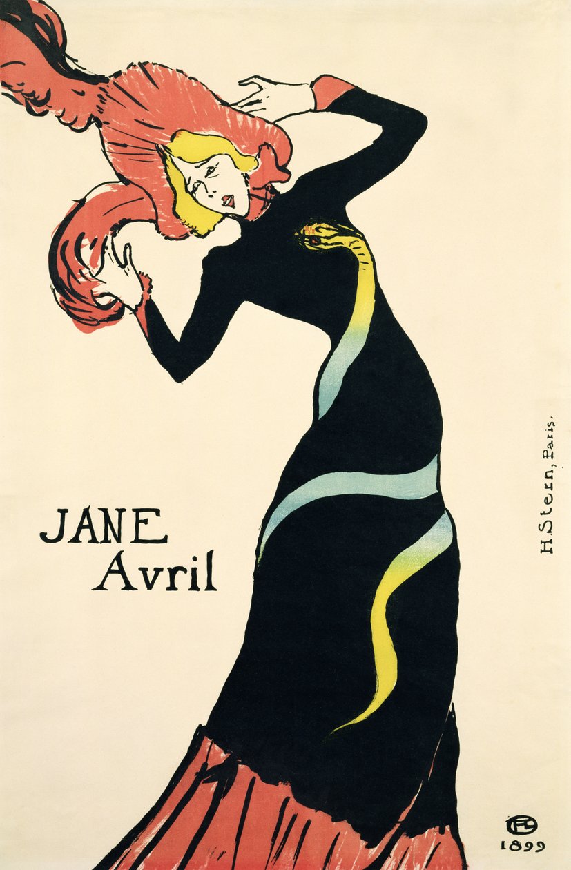 Juliste Jane Avrilille, 1899 tekijältä Henri de Toulouse Lautrec