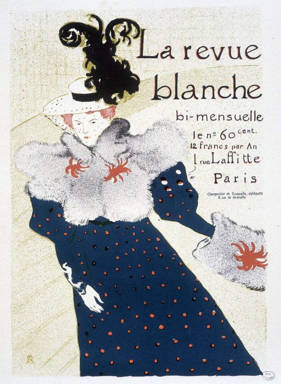 La Revue blanche -juliste, jonka on tuottanut Henri de Toulouse - Lautrec vuonna 1895. tekijältä Henri de Toulouse Lautrec