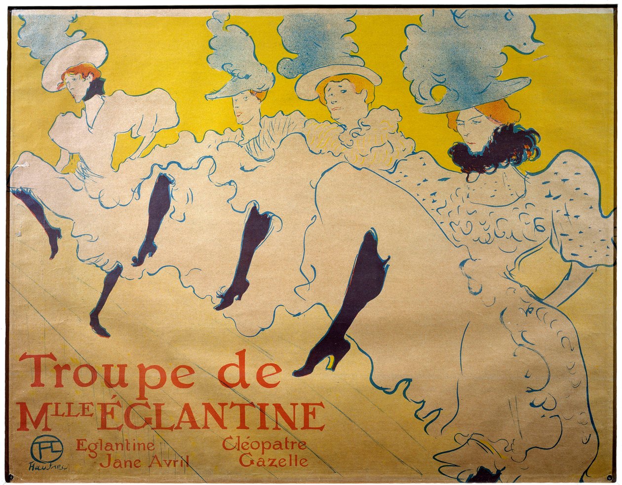 Mademoiselle Eglantinen seurueen juliste. Kabareetanssijat. Henri de Toulouse Lautrecin litografia (Toulouse-Lautrec tekijältä Henri de Toulouse Lautrec