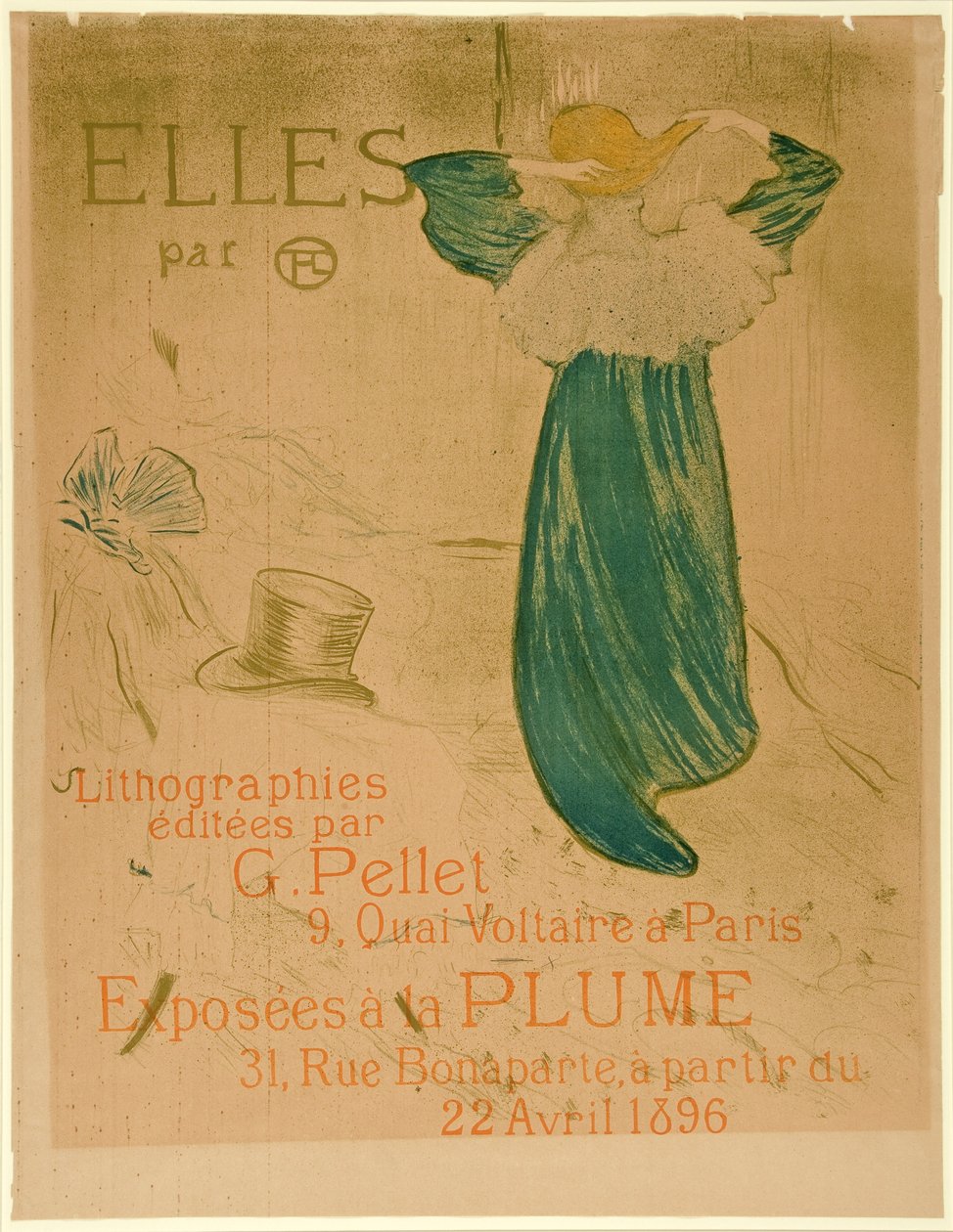 Frontispiecen juliste "Ellesille", pub. 1896 (väri litho) tekijältä Henri de Toulouse Lautrec