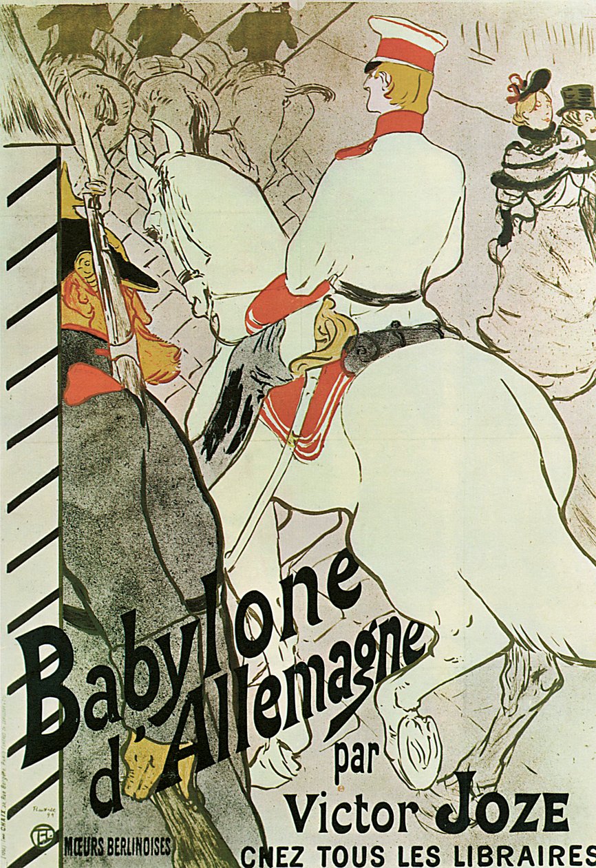 Juliste Victor Jozen kirjaan Babylone dAllemagne, 1894. tekijältä Henri de Toulouse Lautrec