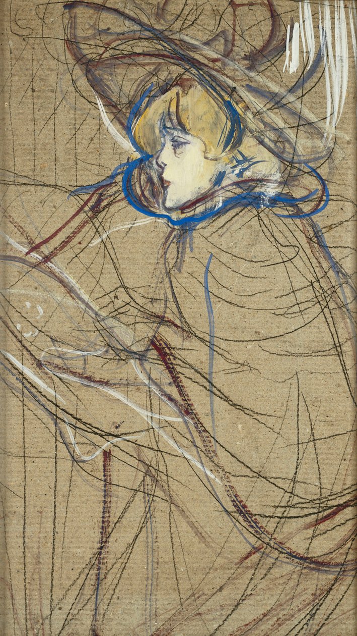 Naisen profiili: Jane April; Naisen profiili: Jane Avril, 1893 tekijältä Henri de Toulouse Lautrec