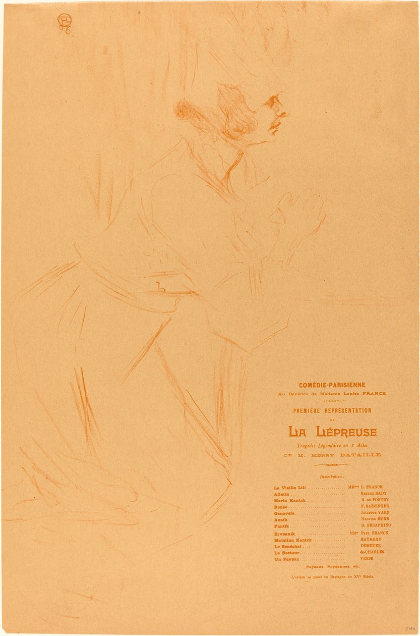 Ohjelma "La leprosa" tekijältä Henri de Toulouse Lautrec