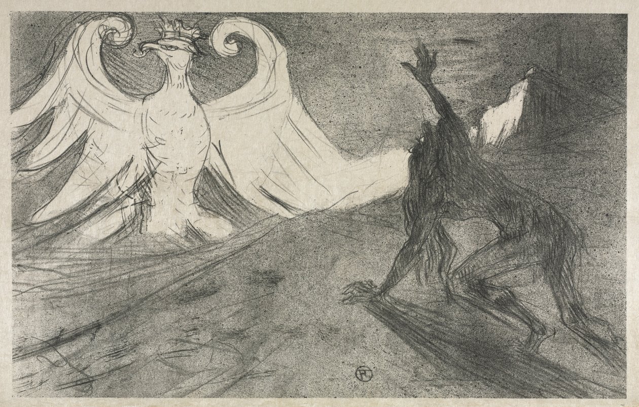 Frontispiecen projekti: Siinain juurella, 1898. tekijältä Henri de Toulouse Lautrec