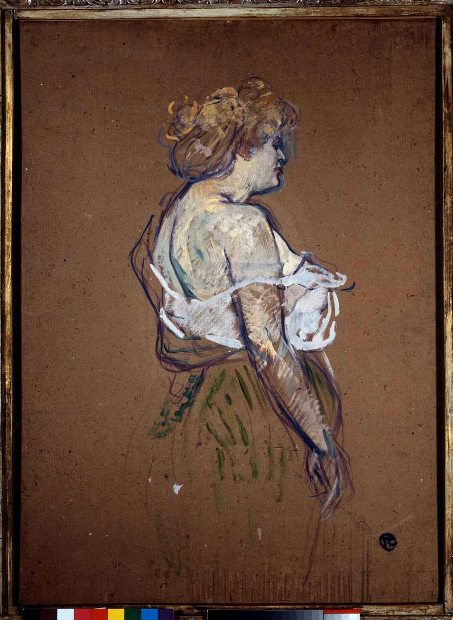 Prostituutio: "" Lucie Bellagerin muotokuva"" Öljy pahville, kirjoittanut Henri de Toulouse Lautrec (1864-1901) 1896 su. 0,8x0,6 m Albi, museo Toulouse Lautrec tekijältä Henri de Toulouse Lautrec