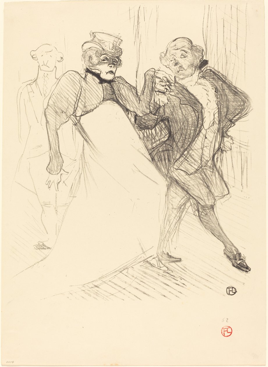 Rejane ja Galipaux elokuvassa "Madame Sans-Gêne" (Réjane ja Galipaux elokuvassa "Madame Sans-Gêne") tekijältä Henri de Toulouse Lautrec