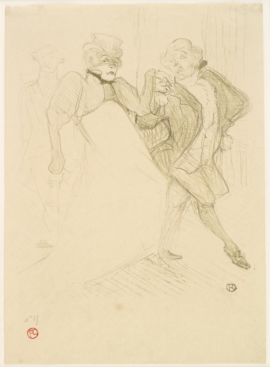 Réjane ja Galipaux Madame Sans-Gênessa. tekijältä Henri de Toulouse Lautrec