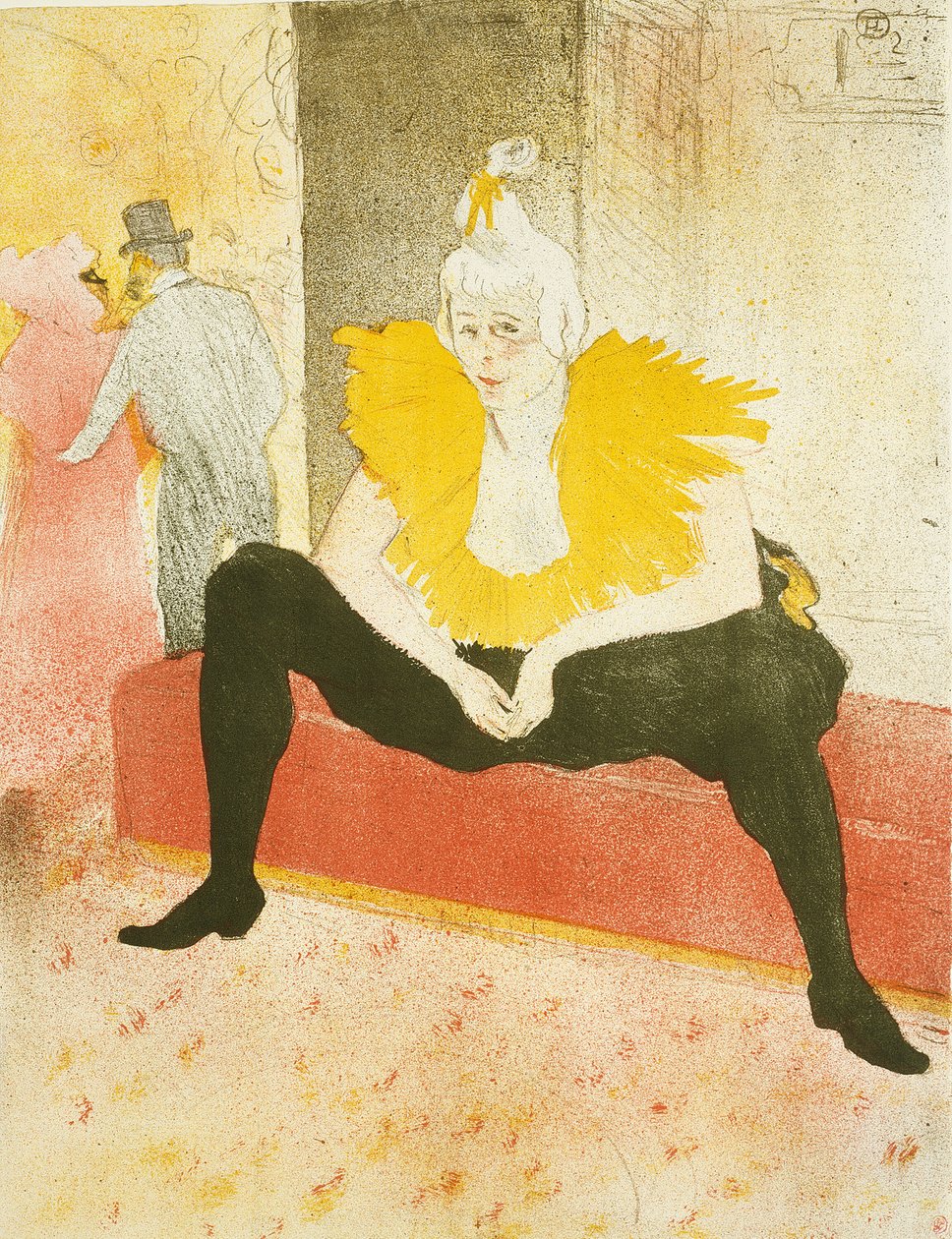 Istuva naarasklovni (Mademoiselle Cha-U-Kao), levy yksi Ellesiltä tekijältä Henri de Toulouse Lautrec