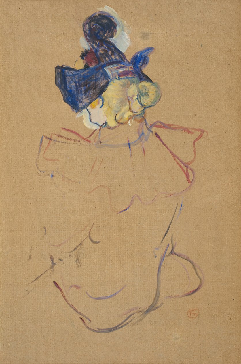 Dona asseguda per darrere - Estudi per a "Au Moulin Rouge" finlandès tekijältä Henri de Toulouse Lautrec