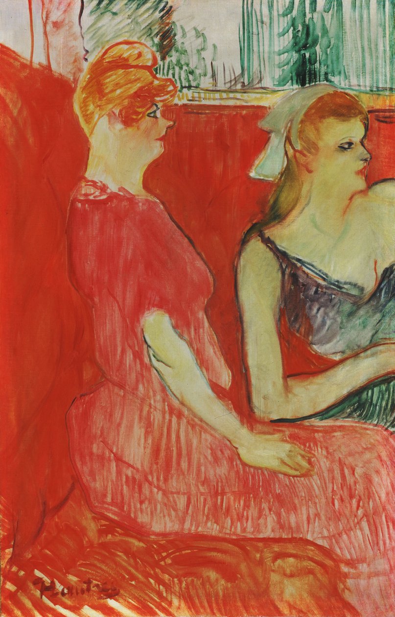 Opinnäytetyö teosta Salonissa Rue des Moulinsin varrella. tekijältä Henri de Toulouse Lautrec