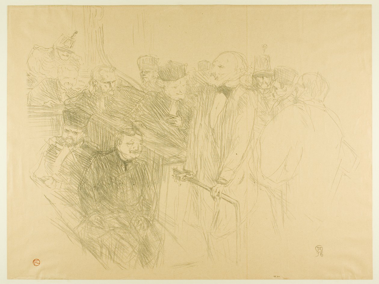 Artonin oikeudenkäynti, Ribot antaa todisteita (toinen levy) tekijältä Henri de Toulouse Lautrec