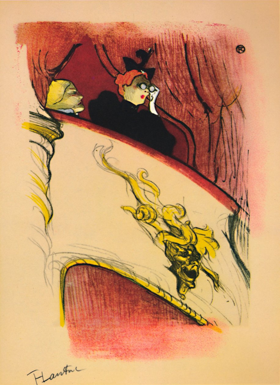 Laatikko kullatulla naamiolla, 1893, 1946 tekijältä Henri de Toulouse Lautrec
