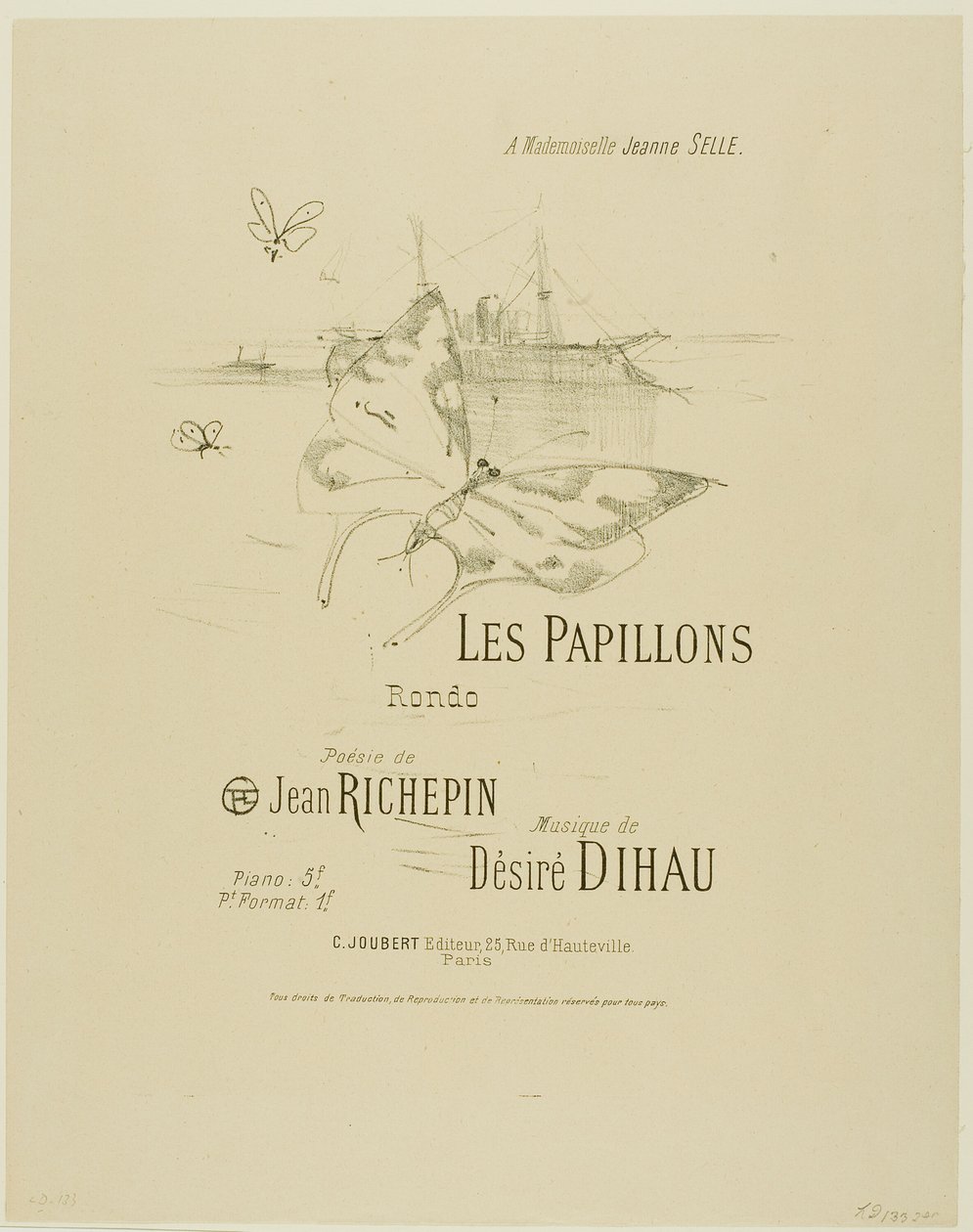 Perhoset, Désiré Dihaun Melodioista tekijältä Henri de Toulouse Lautrec