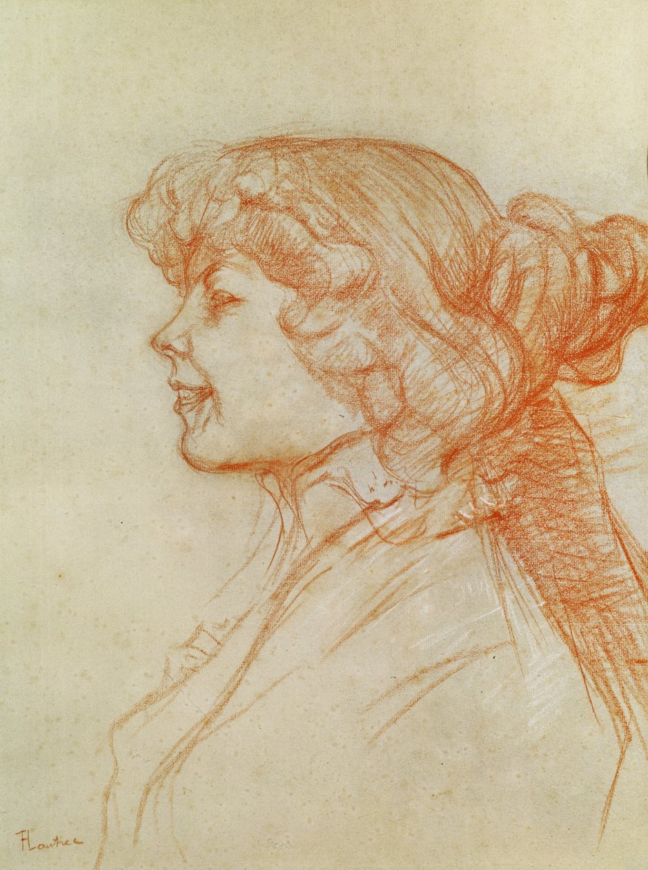 Englantilainen tyttö tähdellä Le Havressa, 1899 (kynä paperilla) tekijältä Henri de Toulouse Lautrec