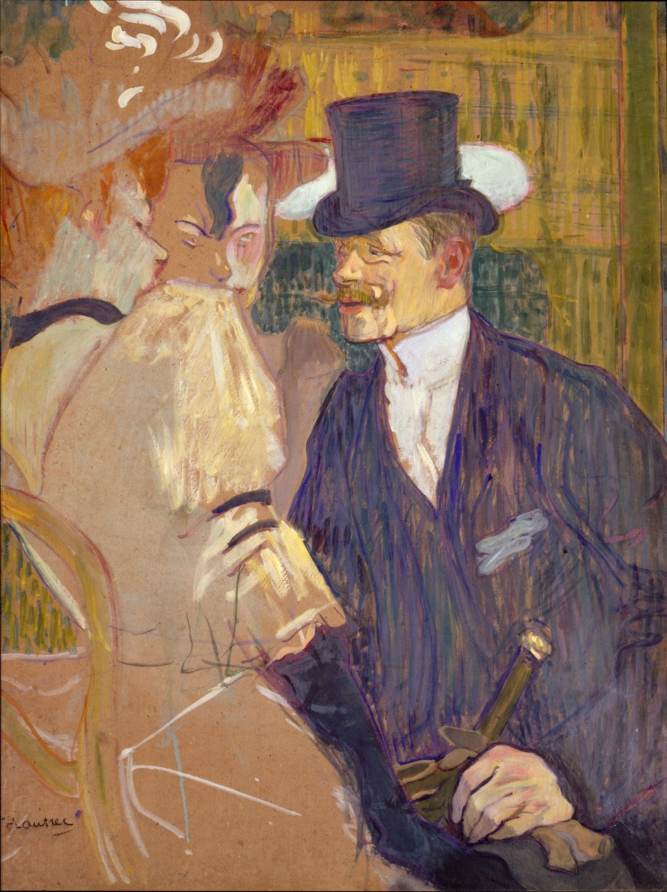 Englantilainen Moulin Rougessa, 1892 (öljy kartongille) tekijältä Henri de Toulouse Lautrec