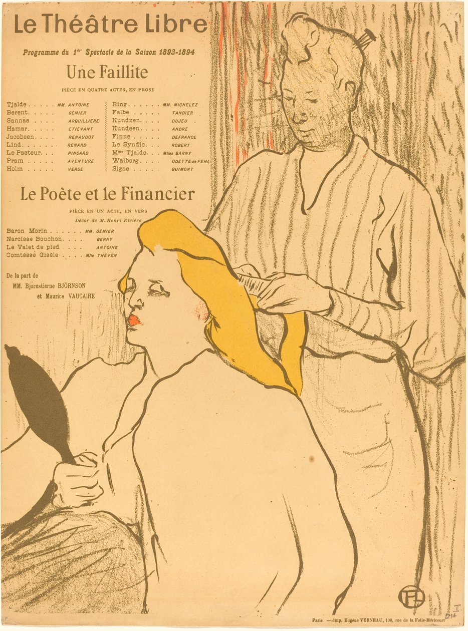 The Hairdresser - Ohjelma Theatre-Librelle The Hairdresser - Ohjelma Theatre-Librelle, 1893. tekijältä Henri de Toulouse Lautrec