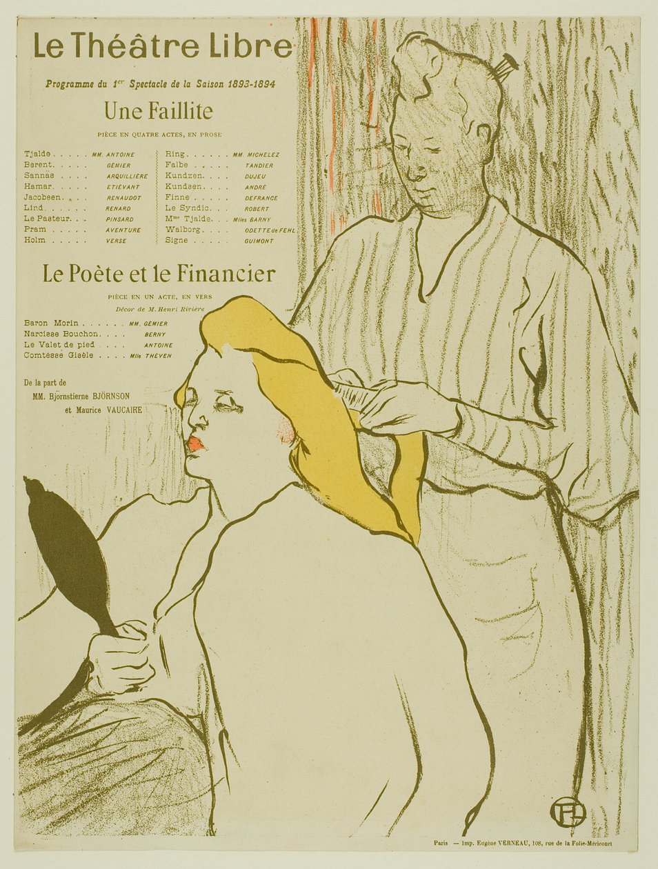 Kampaaja, ohjelma Théâtre Librelle tekijältä Henri de Toulouse Lautrec