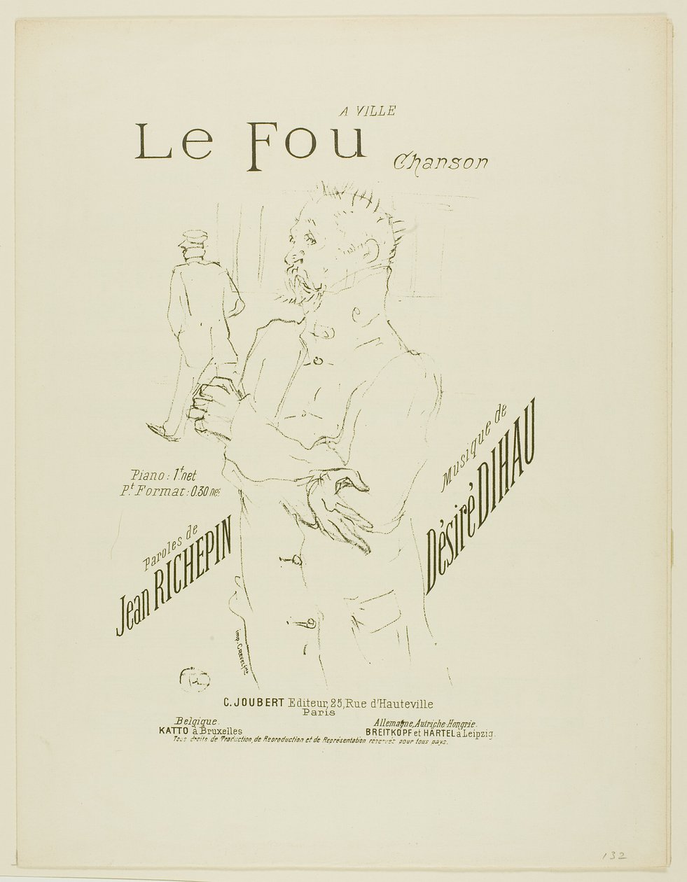 Hullu, Désiré Dihaun Melodioista tekijältä Henri de Toulouse Lautrec