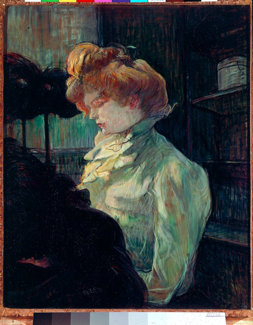 Modist. Madame Louise Blouetin muotokuva (öljy kankaalle tekijältä Henri de Toulouse Lautrec