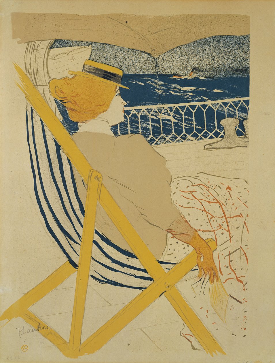 Matkustaja hytissä 54 - Purjehdus, 1895 tekijältä Henri de Toulouse Lautrec