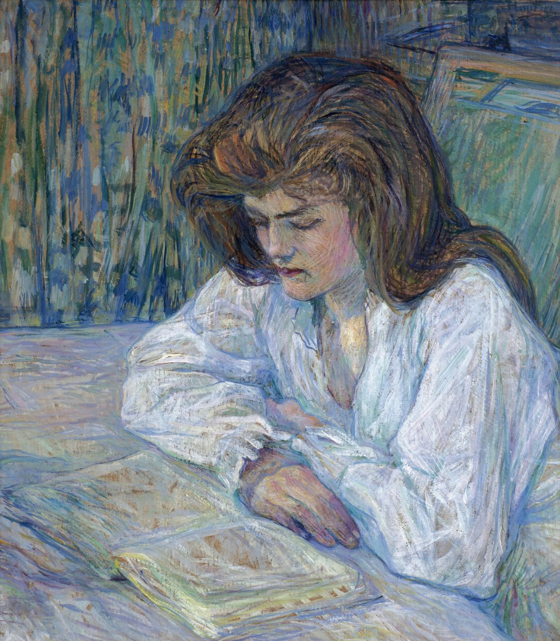 Lukija, Toulouse-Lautrec, Henri, de (1864-1901). Öljy pahville, koko: 68x61 tekijältä Henri de Toulouse Lautrec