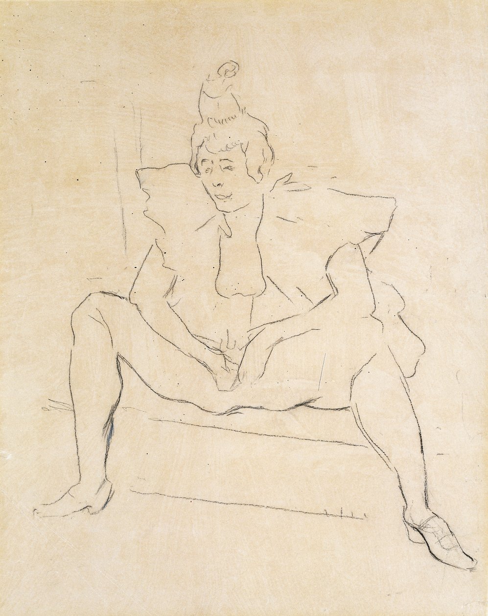 Istuva klovni; La Clownesse Assise tekijältä Henri de Toulouse Lautrec
